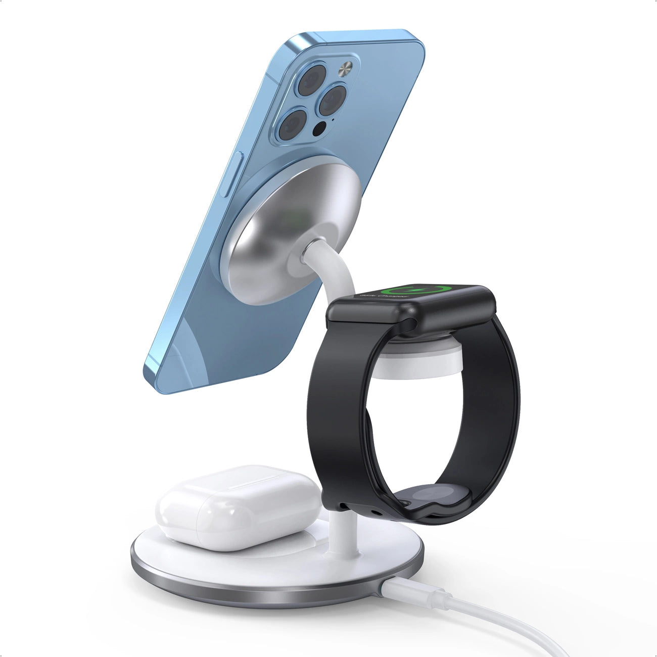Wireless charger Choetech with stand 2in1 (white)_2