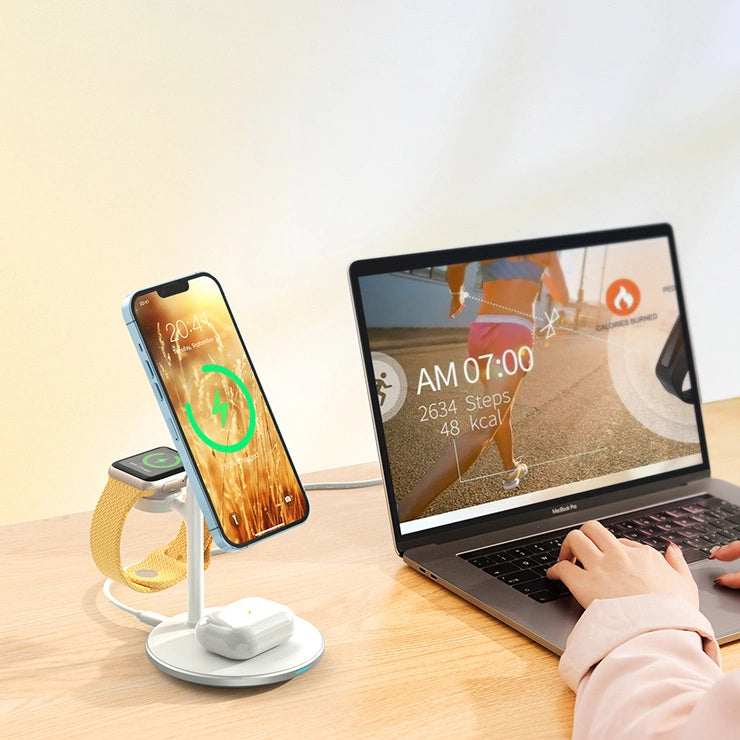 Wireless charger Choetech with stand 2in1 (white)_12