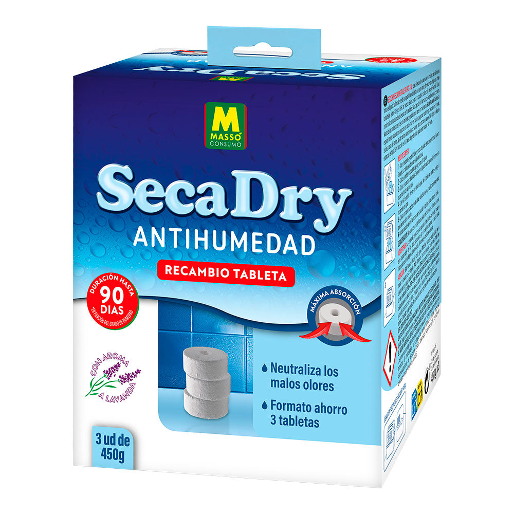 Substituição de secadry embalada com 3 comprimidos de 450 g. formato econômico_0