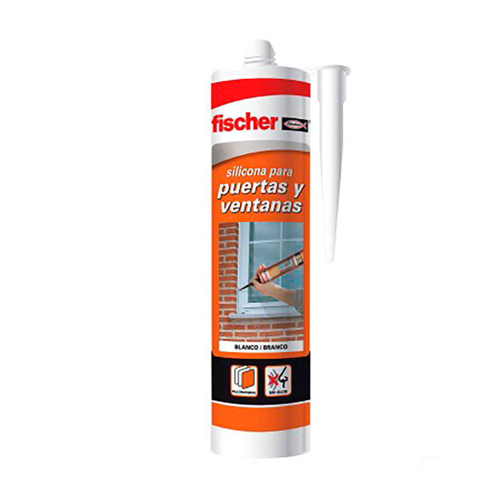 Silicone neutro para portas e janelas transparente 300ml 505445 fischer_0