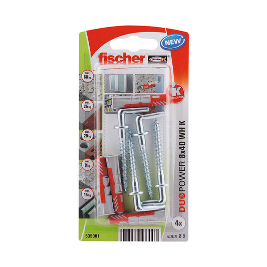 Blister 4 buchas+ganchos duopower ø8x40mm 535001 fischer_0