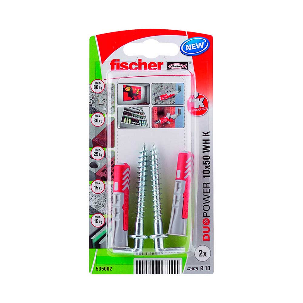 Blister 2 buchas+ganchos duopower ø10x50mm 535002 fischer_0