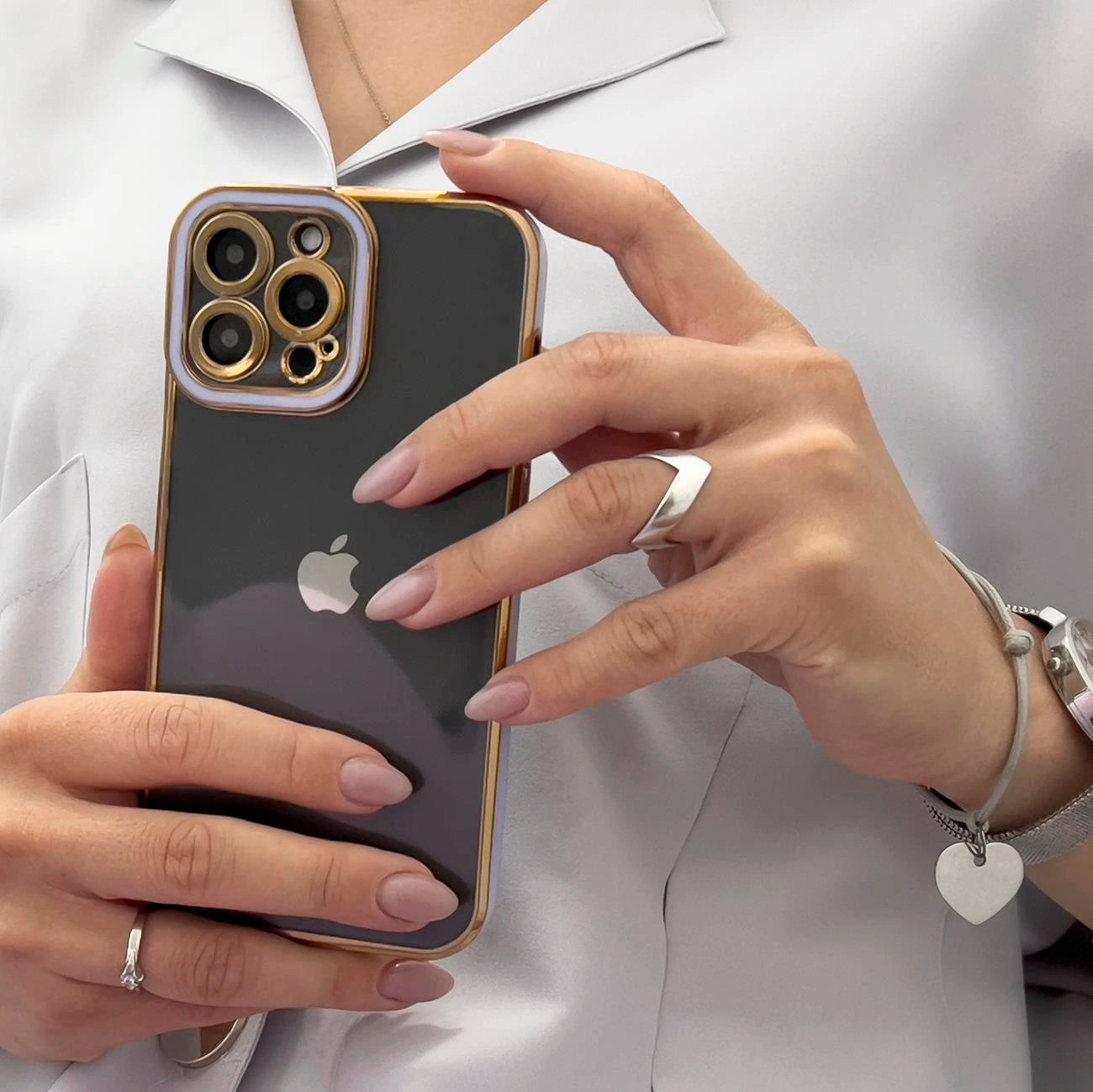 Fashion Case Cover for Xiaomi Redmi Note 11 Pro Gold Frame Gel Cover Black_4