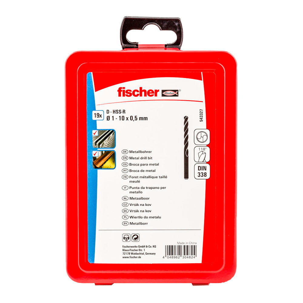 Pack 19 brocas para metal hss-r din338 ø1-10x0,5mm 543327 fischer_0