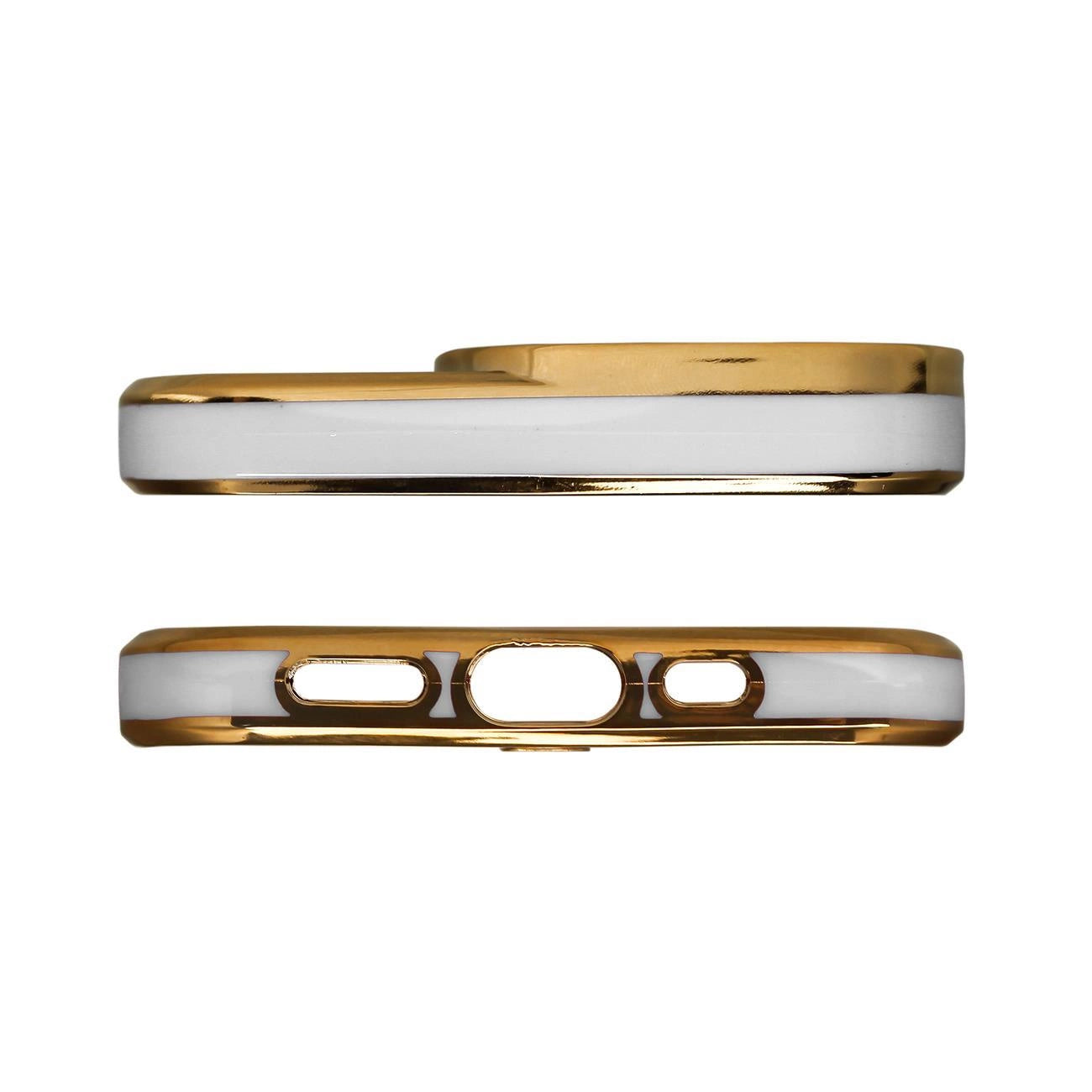 Fashion Case Cover for Xiaomi Redmi Note 11 Pro Gold Frame Gel Cover White_1