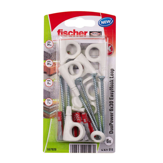 Blister 6 pitões fechado dupower easyhook ø8x40mm 557927 fischer_0