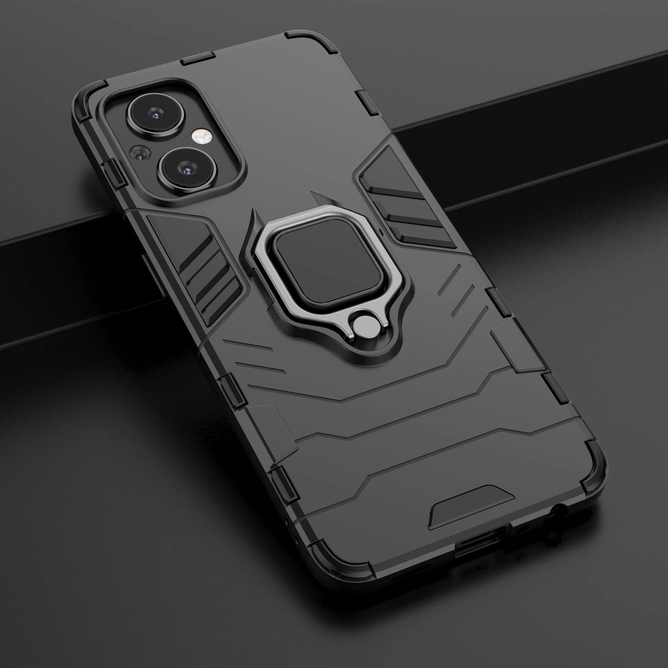 Ring Armor tough hybrid case cover + magnetic holder for OnePlus Nord N20 5G black_10