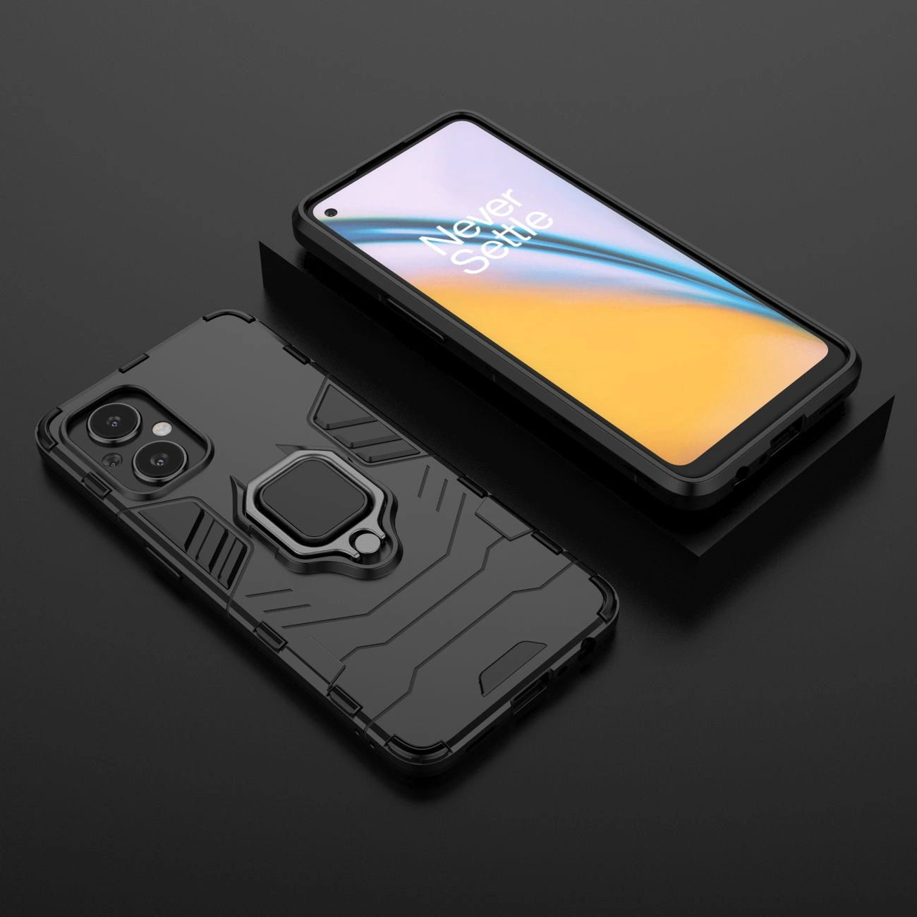 Ring Armor tough hybrid case cover + magnetic holder for OnePlus Nord N20 5G black_12