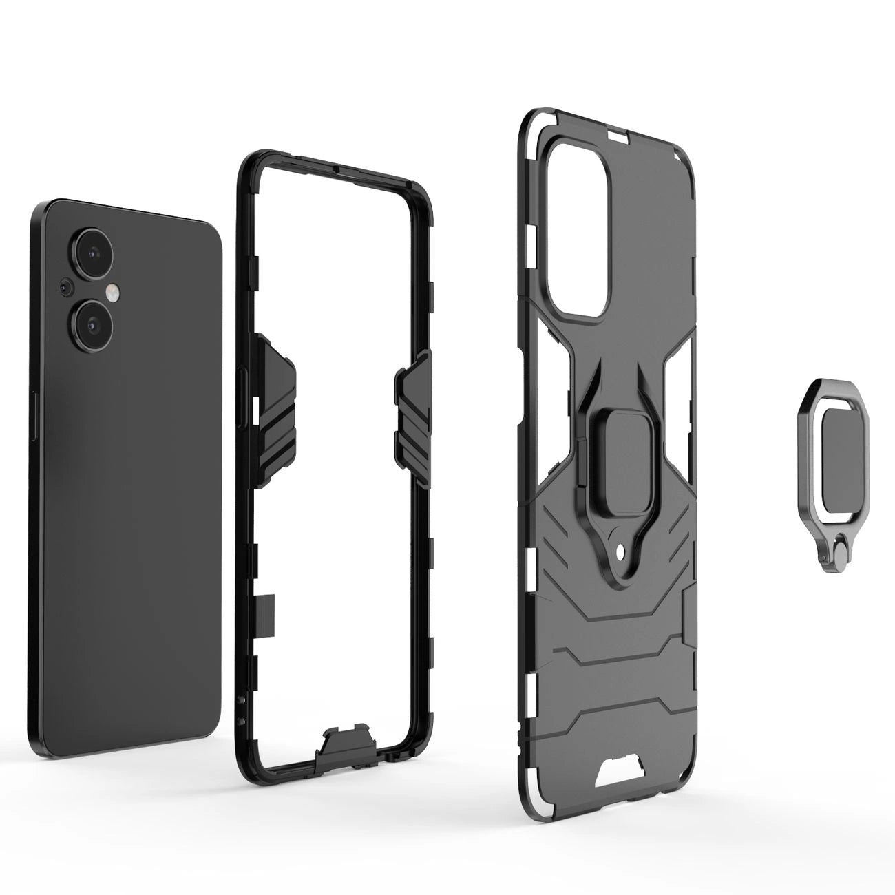 Ring Armor tough hybrid case cover + magnetic holder for OnePlus Nord N20 5G black_1