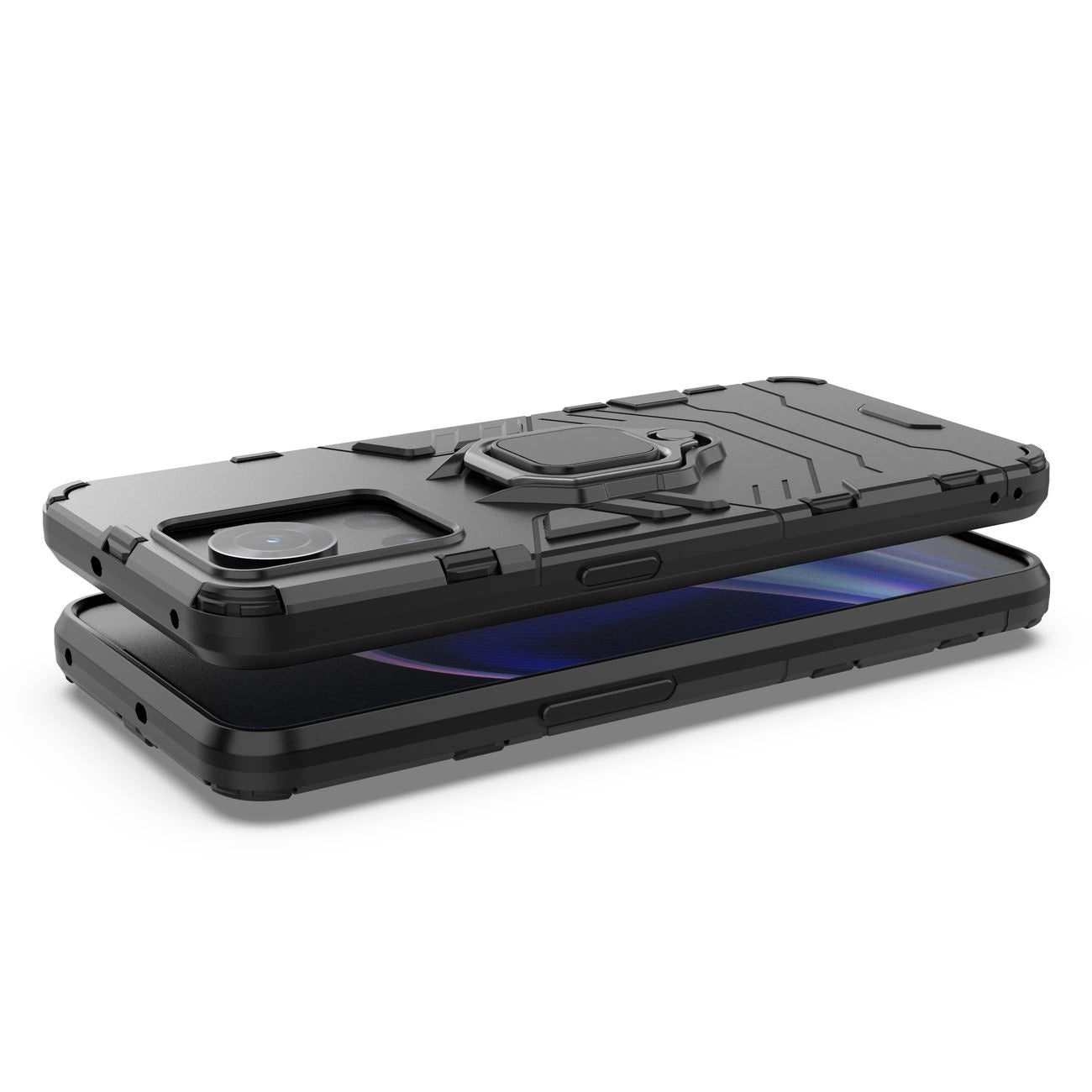 Ring Armor armored hybrid case cover + magnetic holder for OnePlus Ace black_2