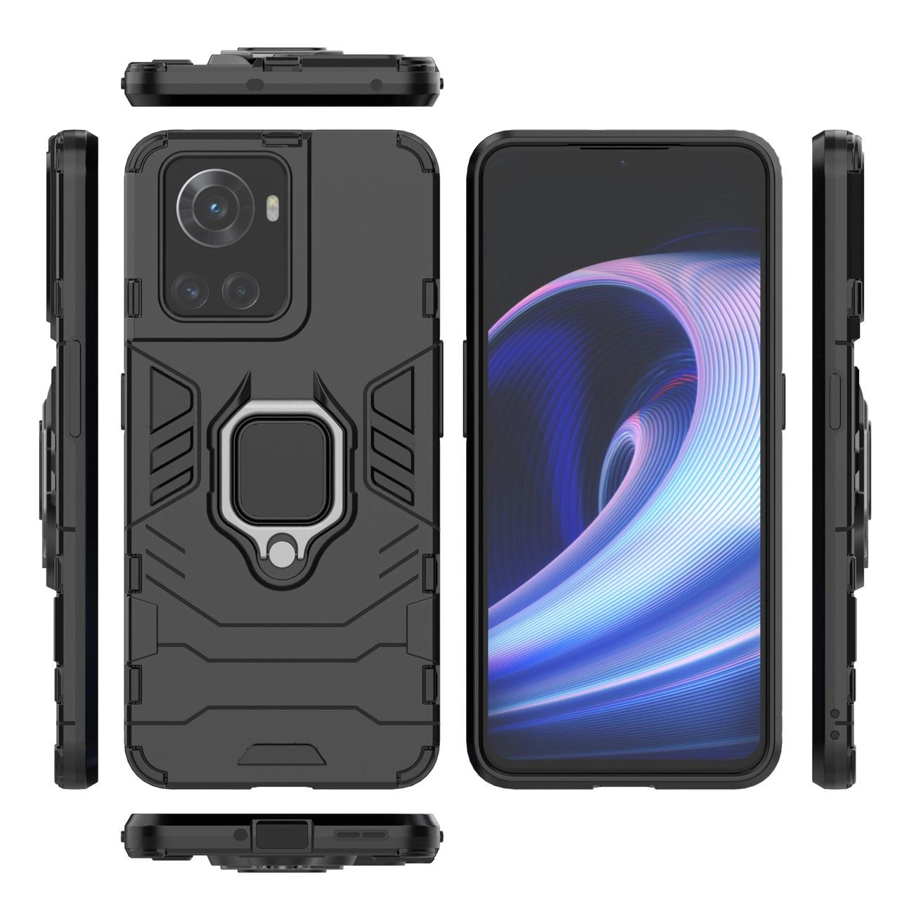 Ring Armor armored hybrid case cover + magnetic holder for OnePlus Ace black_4