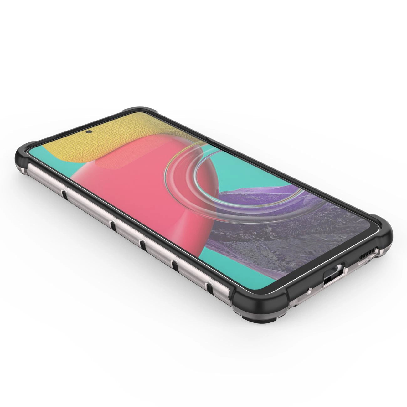 Honeycomb case armored cover with a gel frame for Samsung Galaxy M53 5G transparent_9