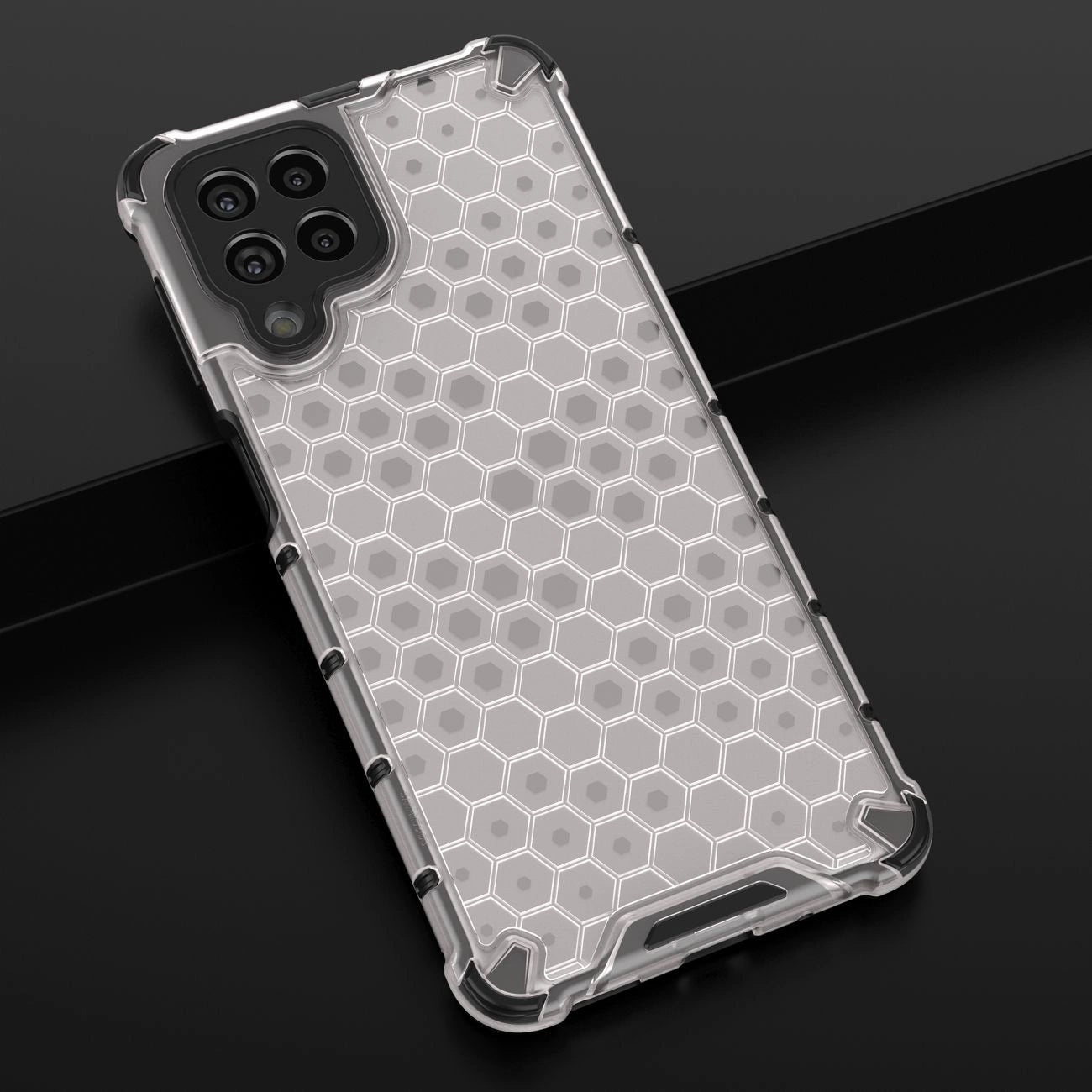 Honeycomb case armored cover with a gel frame for Samsung Galaxy M53 5G transparent_17