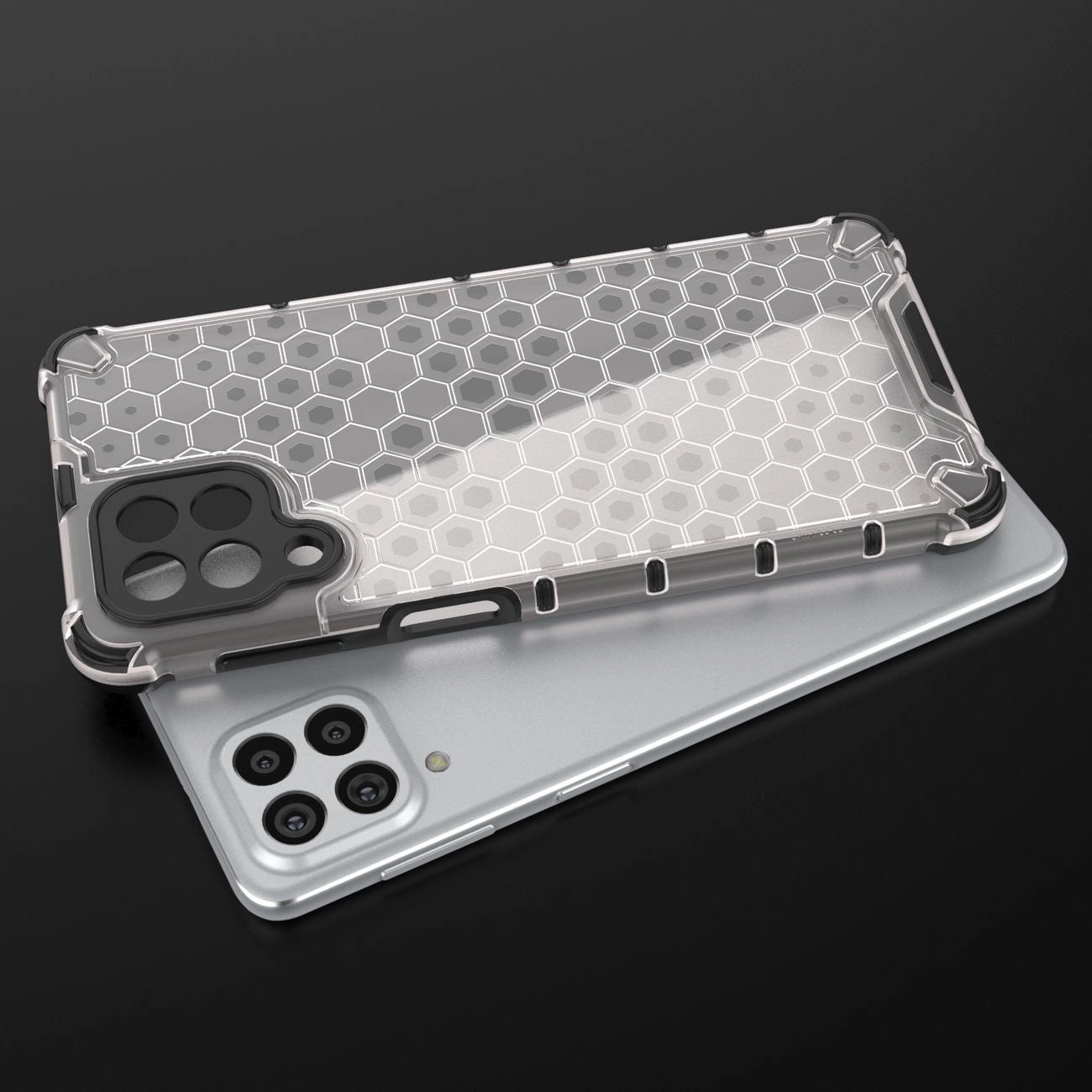 Honeycomb case armored cover with a gel frame for Samsung Galaxy M53 5G transparent_7
