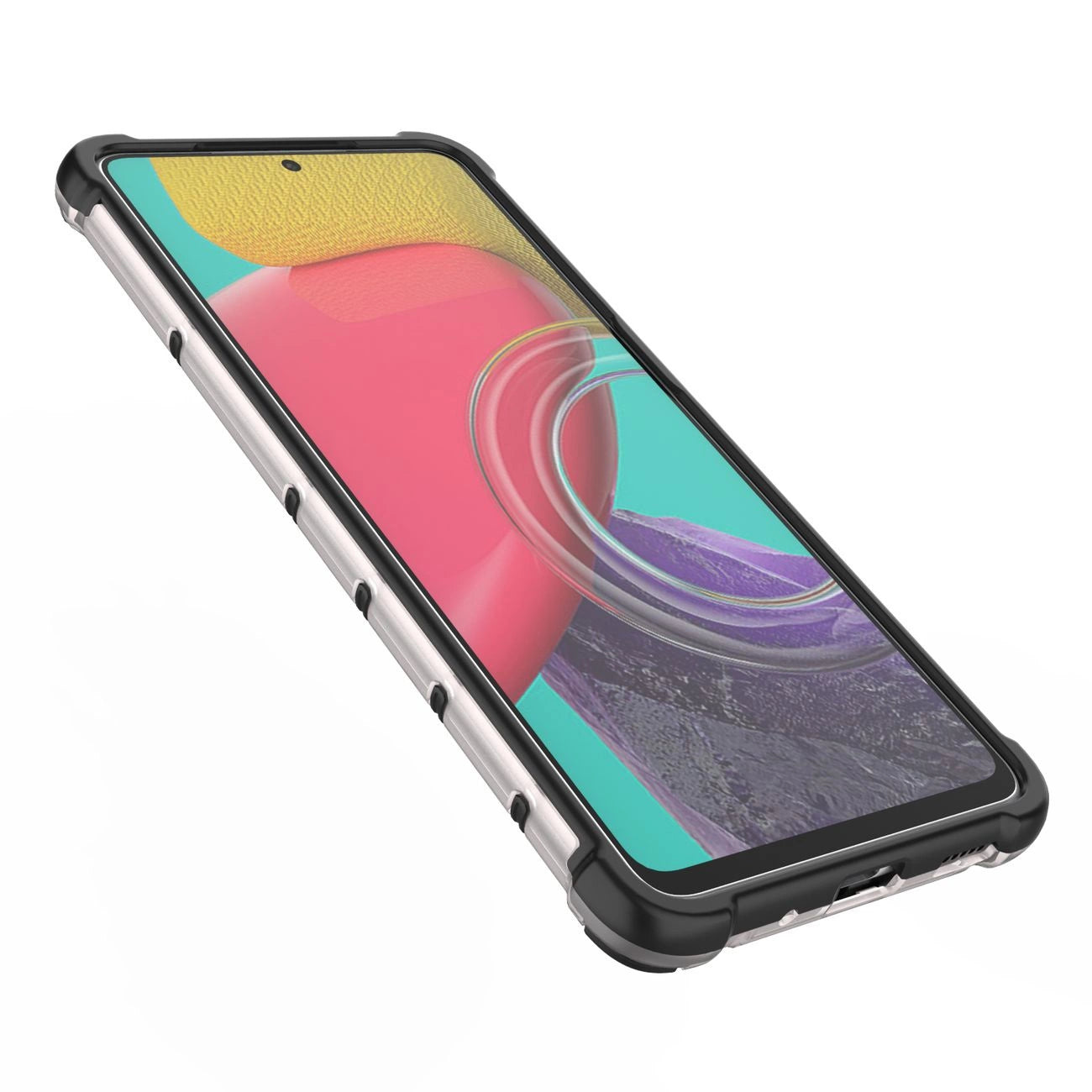 Honeycomb case armored cover with a gel frame for Samsung Galaxy M53 5G transparent_8