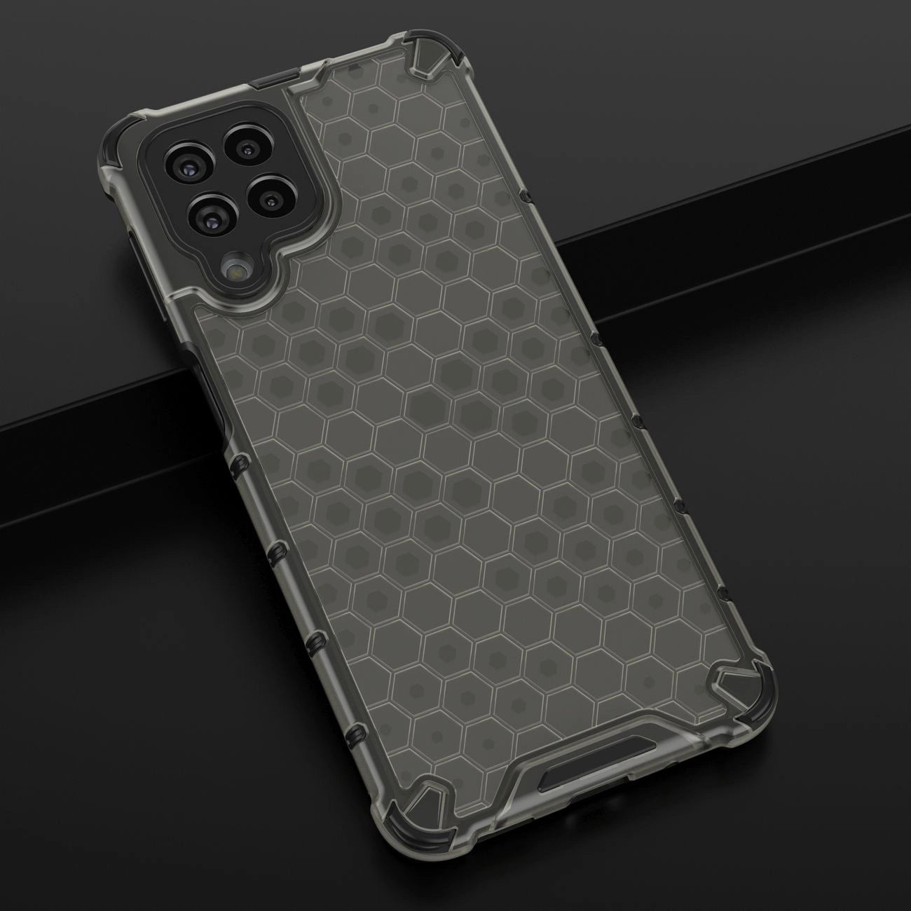 Honeycomb case armored cover with a gel frame for Samsung Galaxy M53 5G black_17