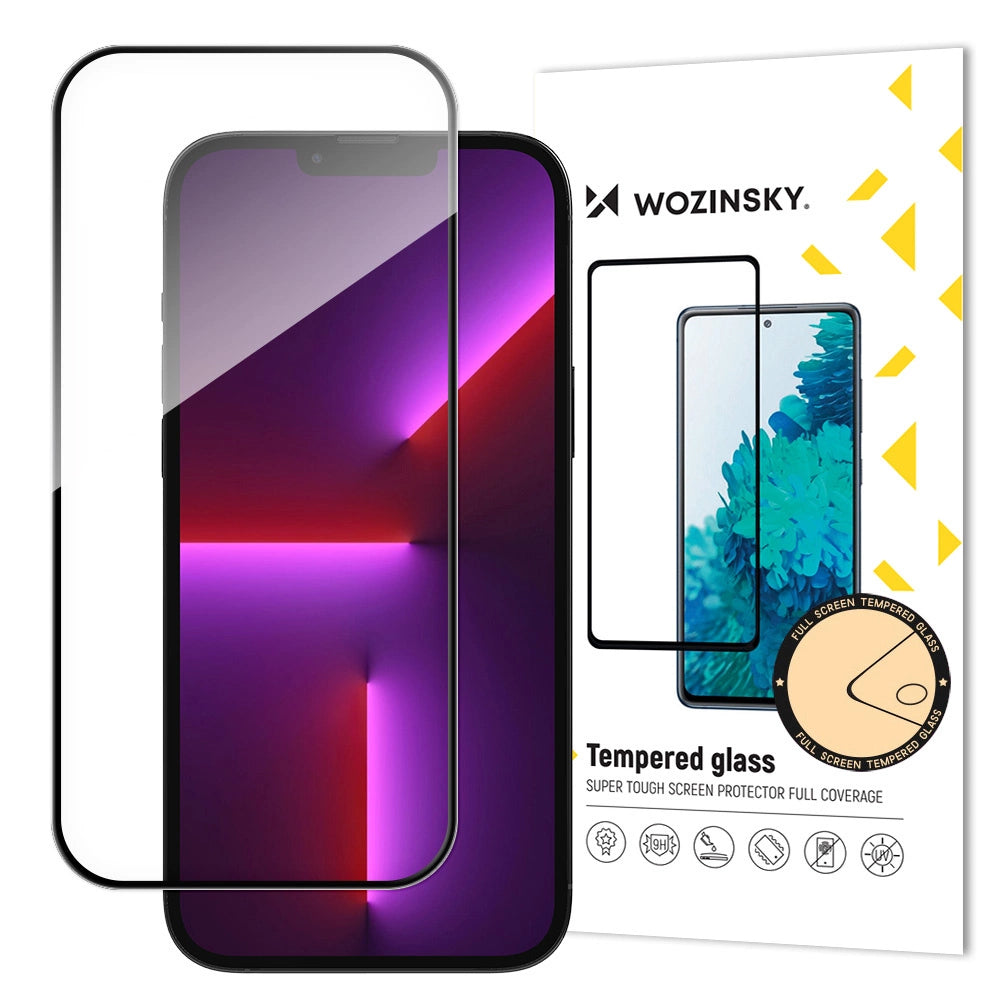 Wozinsky super durable Full Glue tempered glass full screen with frame Case Friendly iPhone 14 Pro Max Black_0