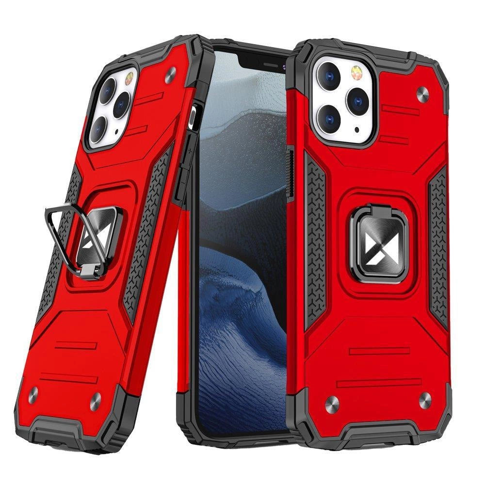 Wozinsky Ring Armor case for iPhone 14 Pro armored cover magnetic holder ring red_0