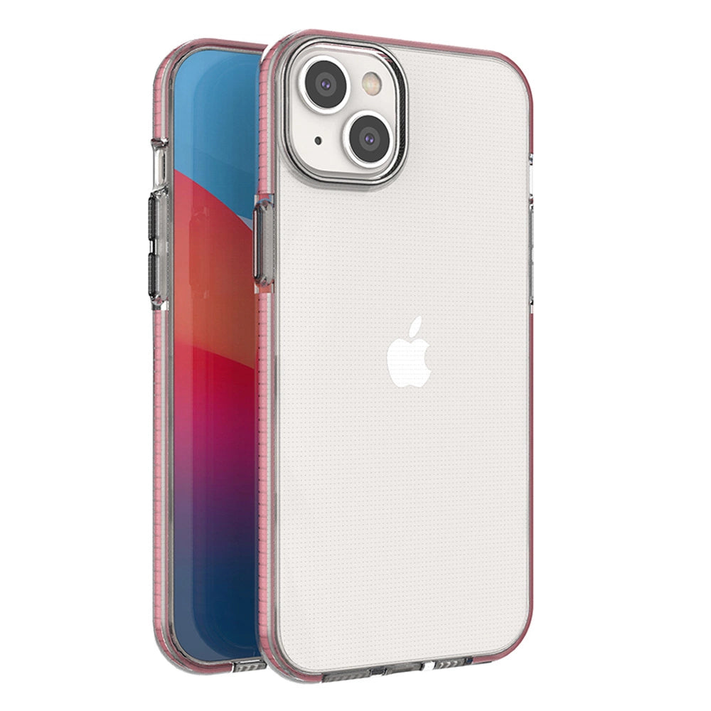 Spring Case case for iPhone 14 Plus silicone case with a frame light pink_0