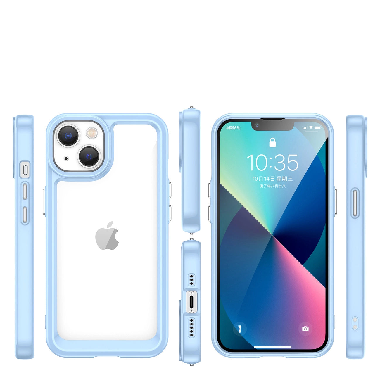 Outer Space Case iPhone 14 Plus hard cover with gel frame blue_1
