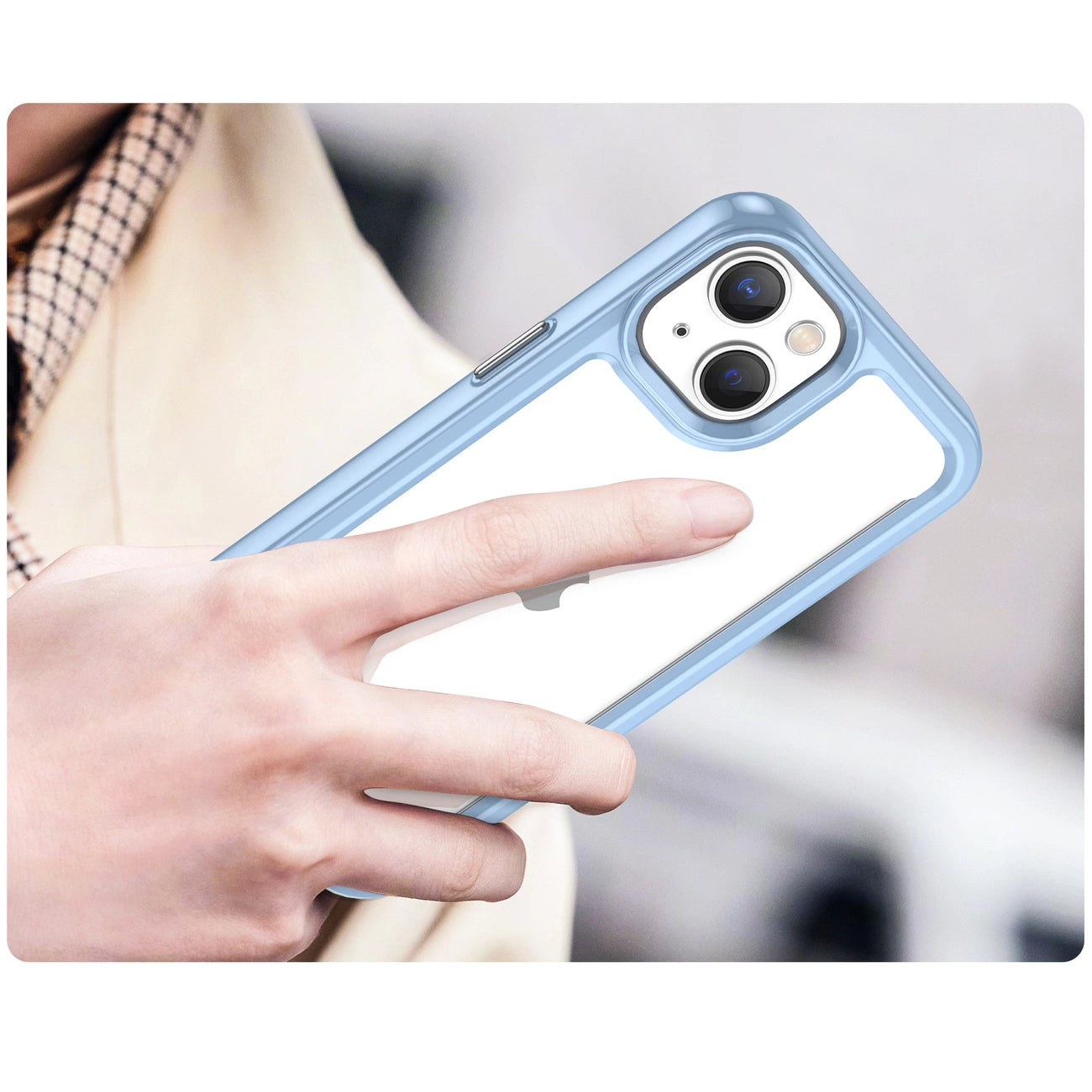 Outer Space Case iPhone 14 Plus hard cover with gel frame blue_4