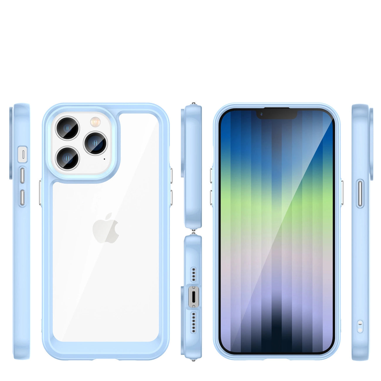 Outer Space Case iPhone 14 Pro Max hard case with a gel frame blue_1