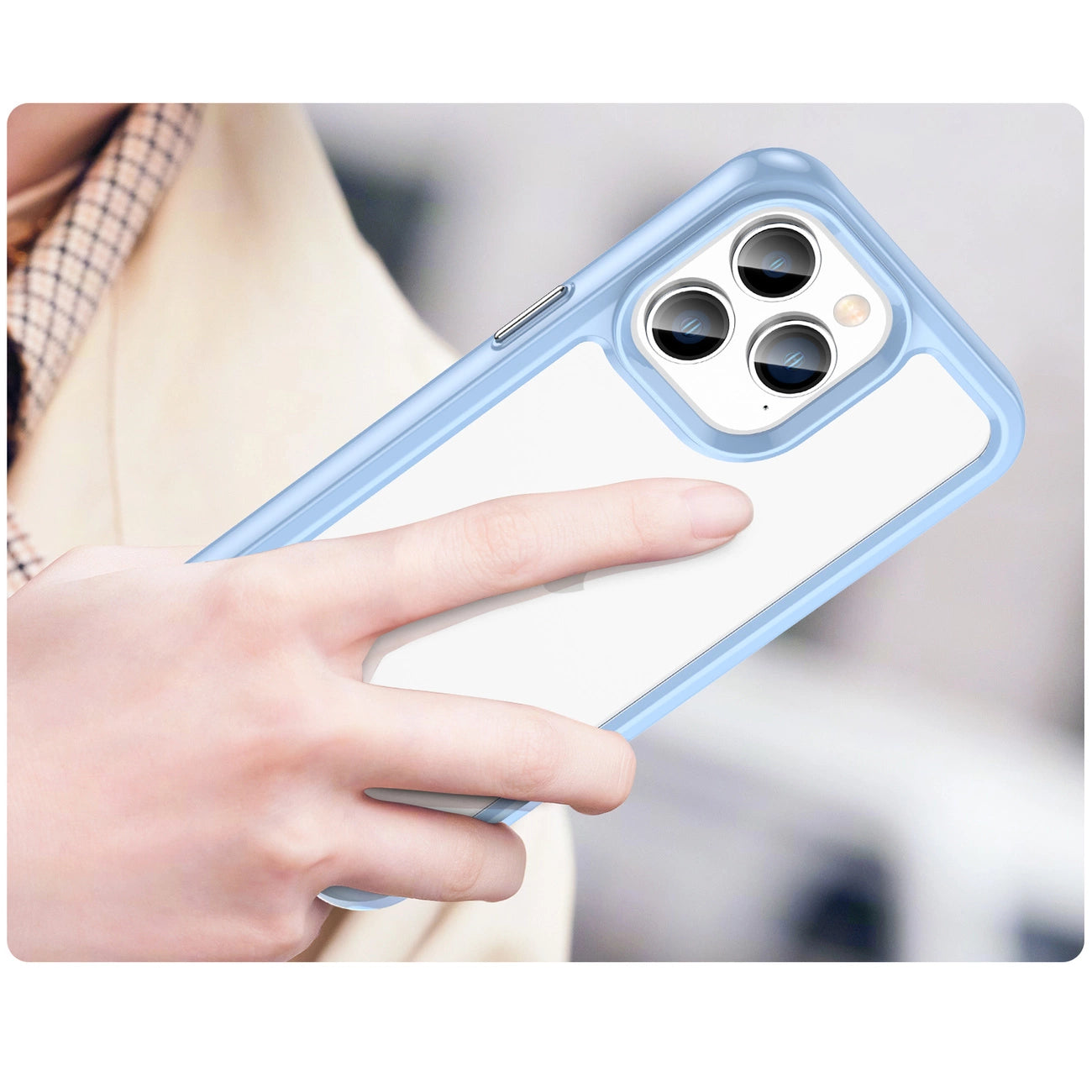 Outer Space Case iPhone 14 Pro Max hard case with a gel frame blue_4