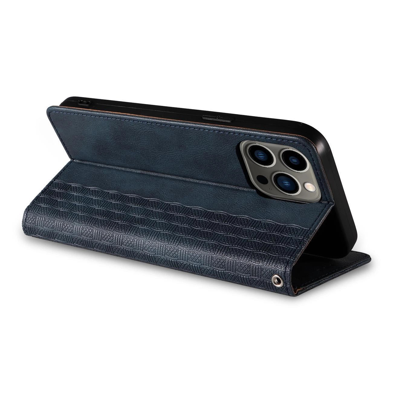 Magnet Strap Case Case for iPhone 14 Flip Wallet Mini Lanyard Stand Blue_10