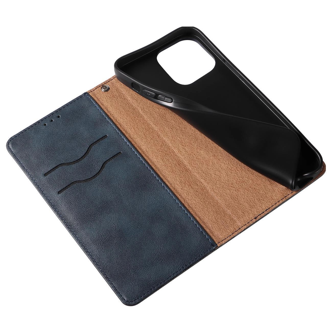 Magnet Strap Case Case for iPhone 14 Flip Wallet Mini Lanyard Stand Blue_12