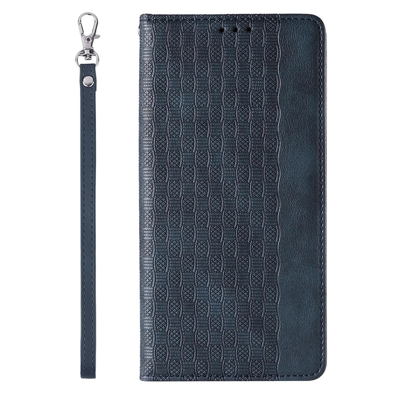 Magnet Strap Case Case for iPhone 14 Flip Wallet Mini Lanyard Stand Blue_4