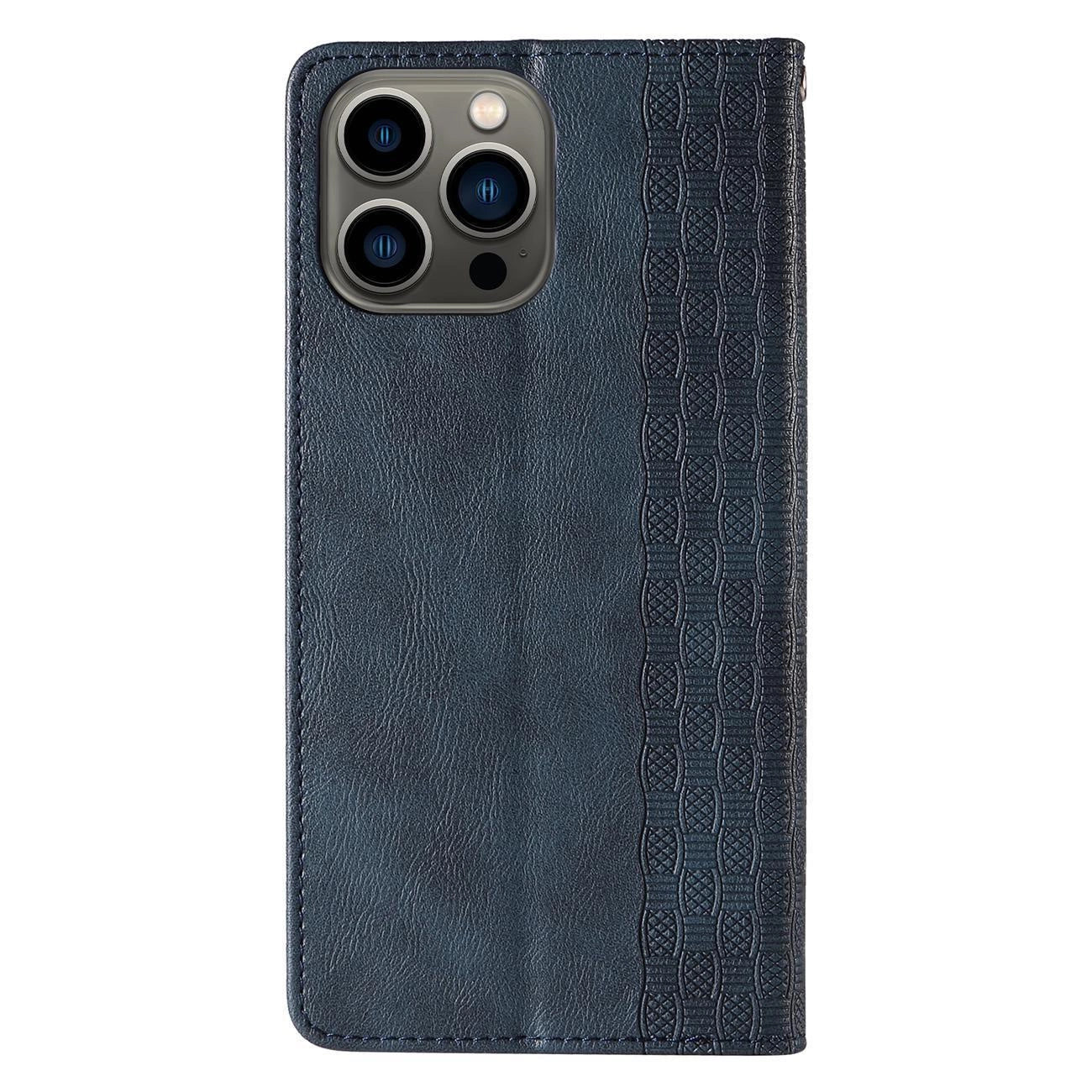 Magnet Strap Case Case for iPhone 14 Flip Wallet Mini Lanyard Stand Blue_5