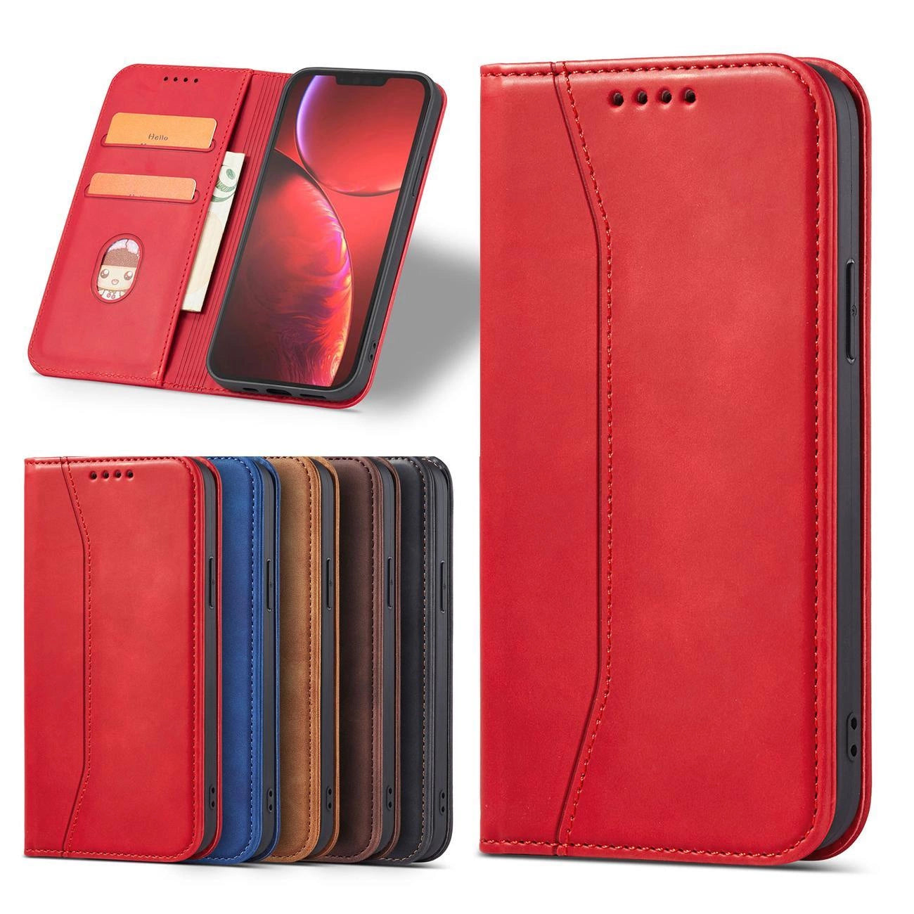 Magnet Fancy Case case for iPhone 14 Pro flip cover wallet stand red_14