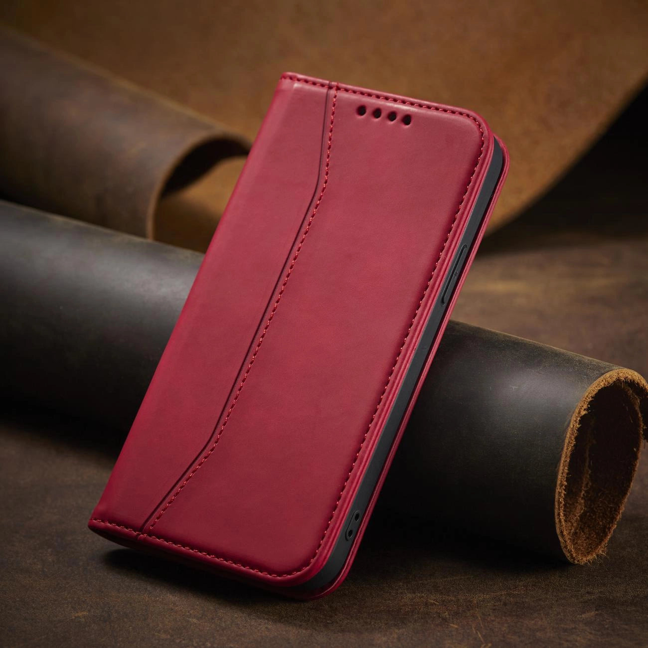 Magnet Fancy Case case for iPhone 14 Pro Max flip cover wallet stand red_10