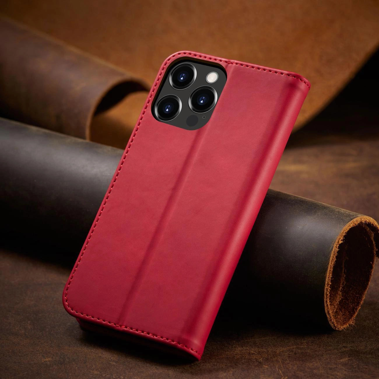 Magnet Fancy Case case for iPhone 14 Pro Max flip cover wallet stand red_13