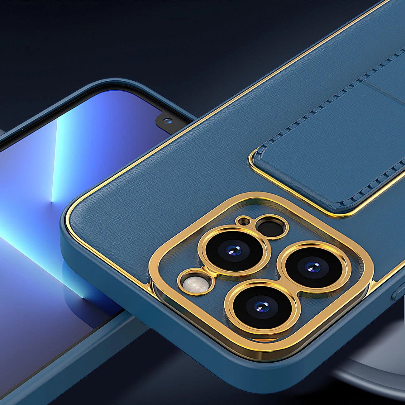 New Kickstand Case case for iPhone 13 with stand blue_12