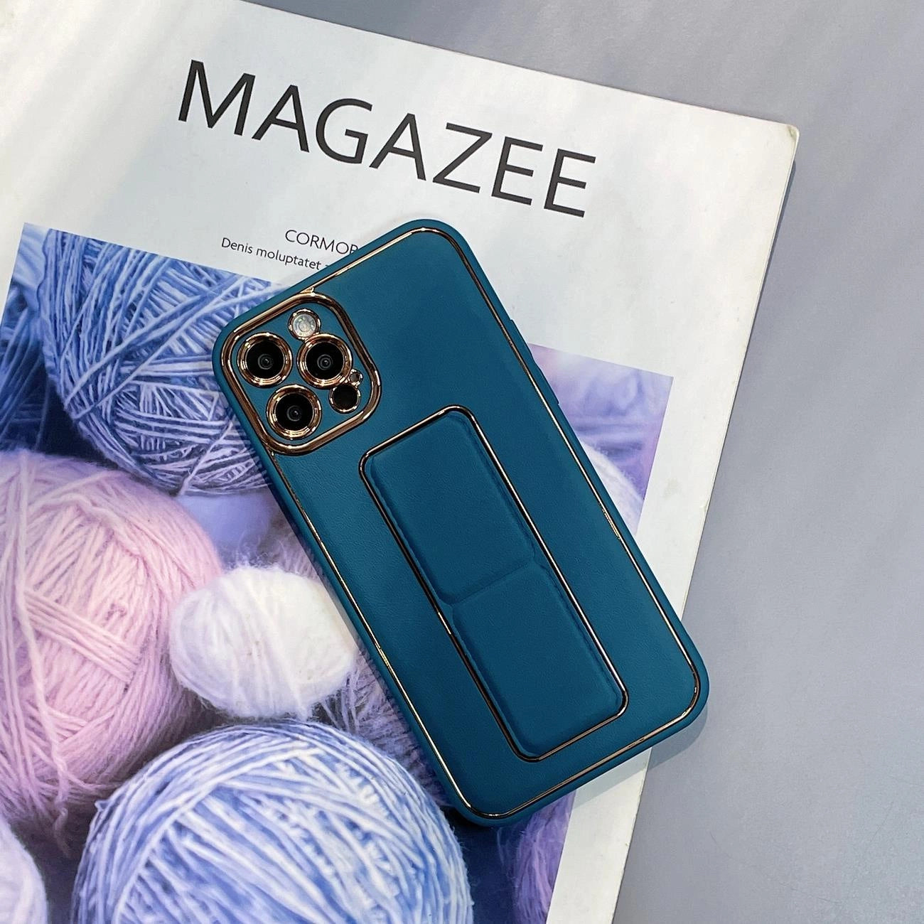 New Kickstand Case case for iPhone 13 with stand blue_2