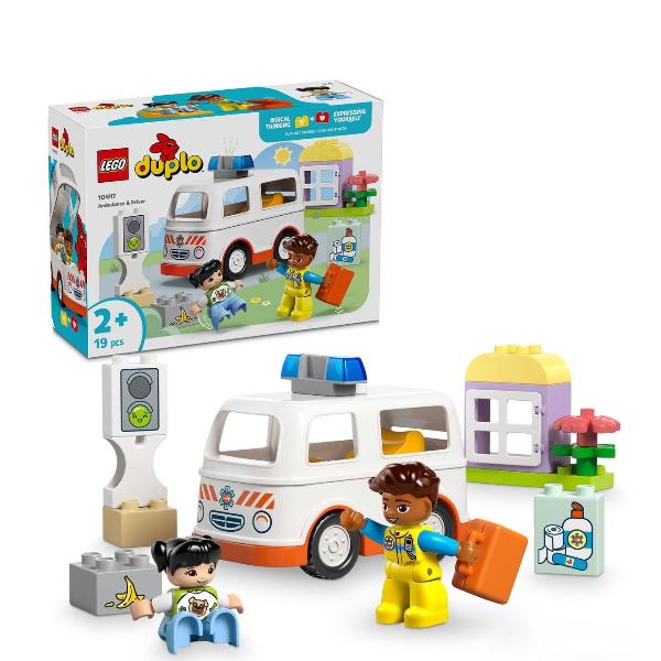 10447 DUPLO Town Rettungswagen mit Fahrer, Konstruktionsspielzeug_0