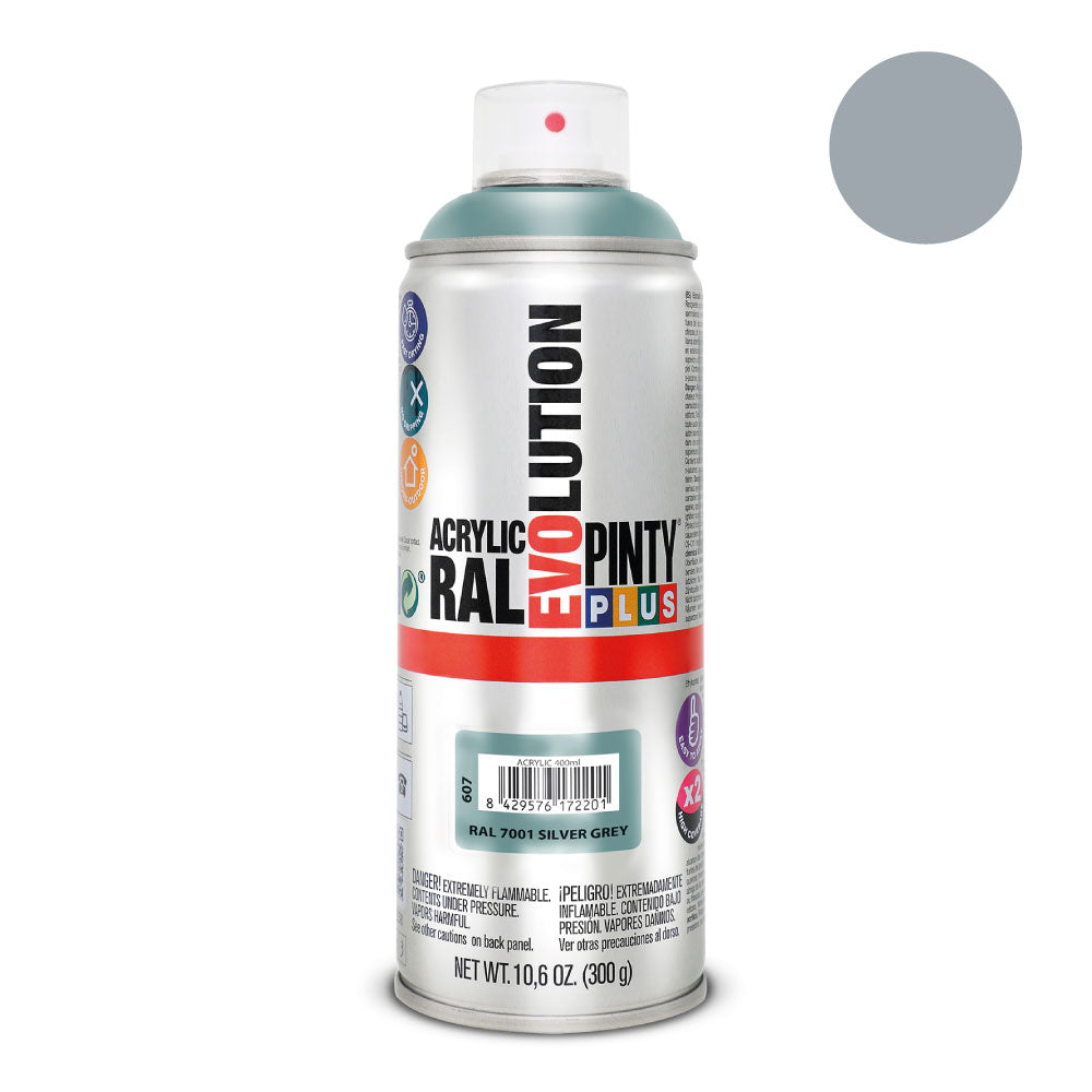 Pintura em spray pintyplus evolution 520cc ral 7001 cinzento prata_0