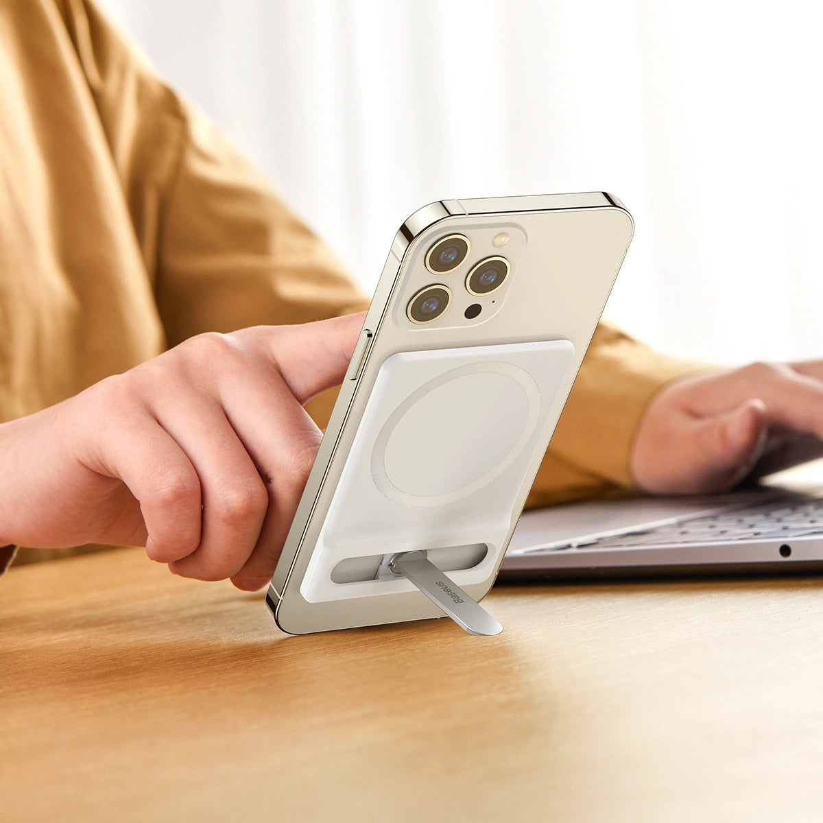 Baseus folding stand with magnetic holder white (LUXZ010002)_9