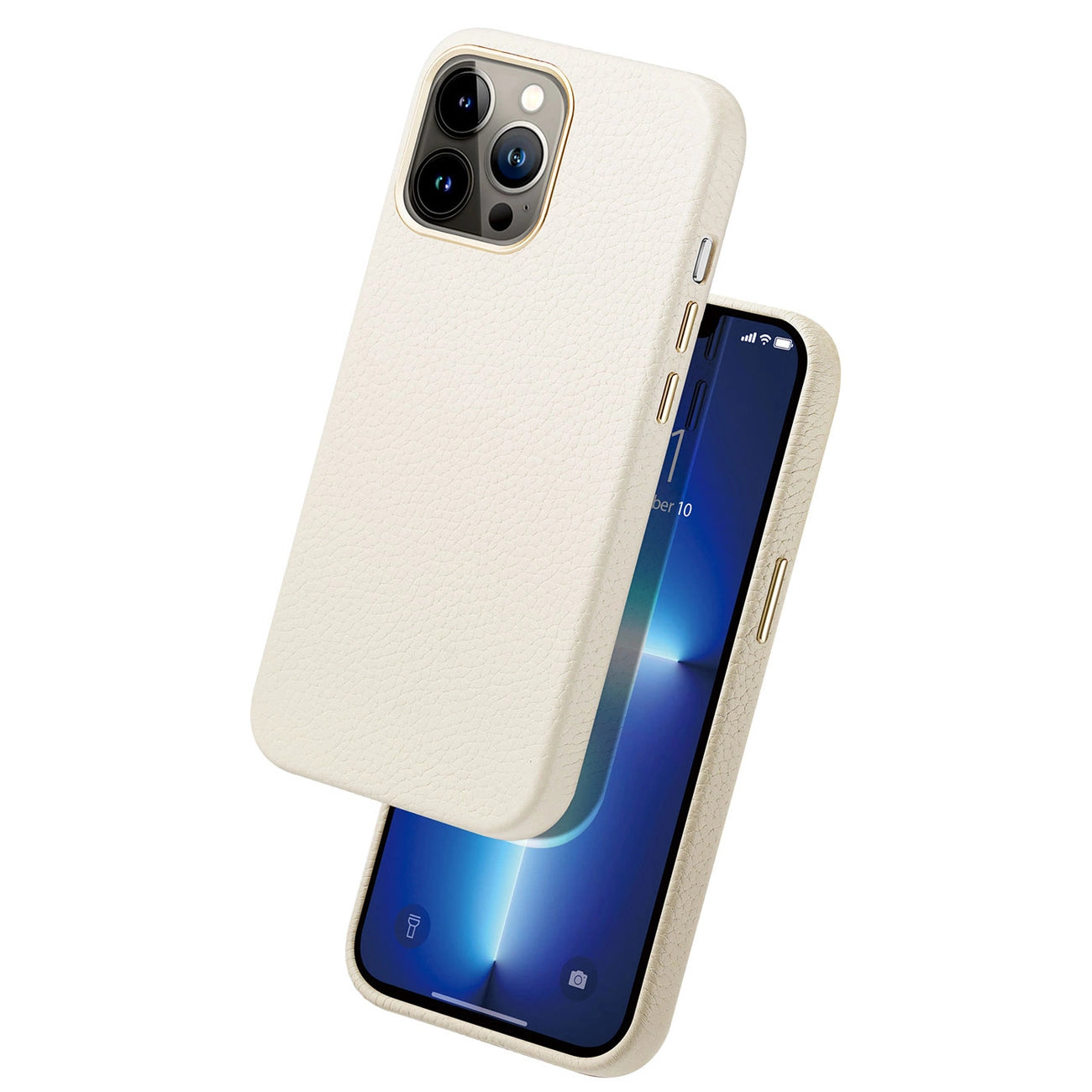Dux Ducis Roma leather case for iPhone 13 Pro Max elegant genuine leather case white_1