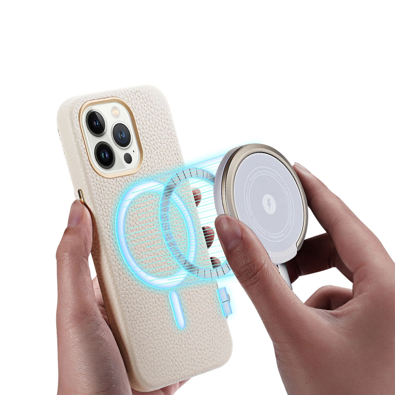 Dux Ducis Roma leather case for iPhone 13 Pro Max elegant genuine leather case white_7