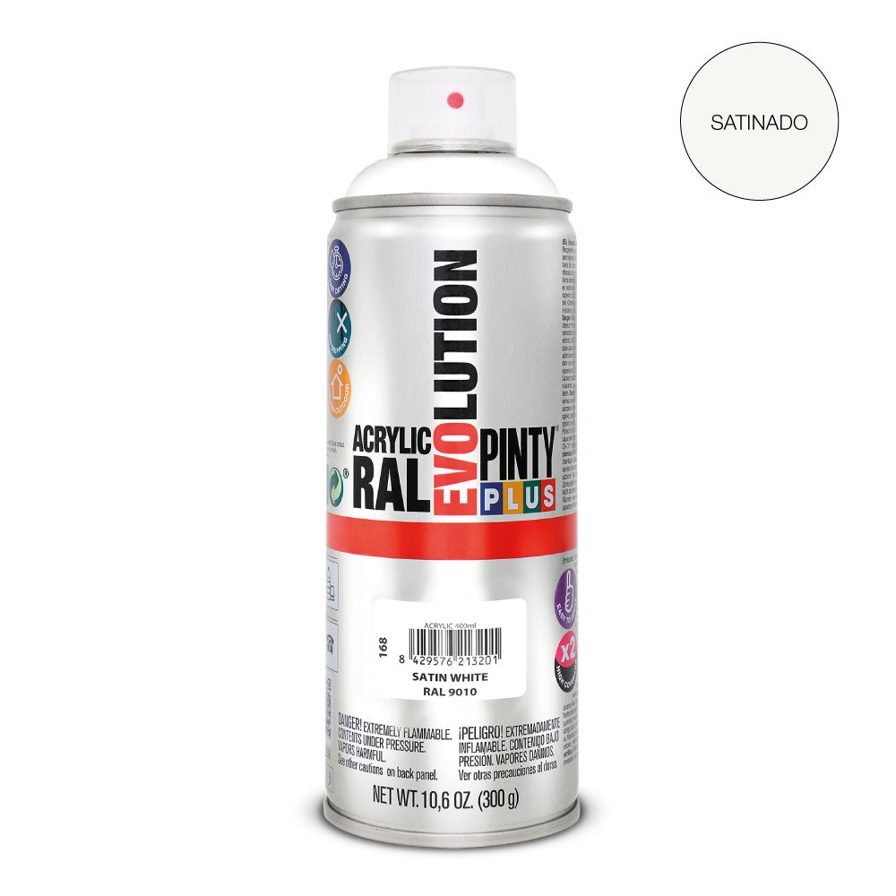 Pintura em spray pintyplus evolution 520cc ral 9010 branco puro acetinado_0
