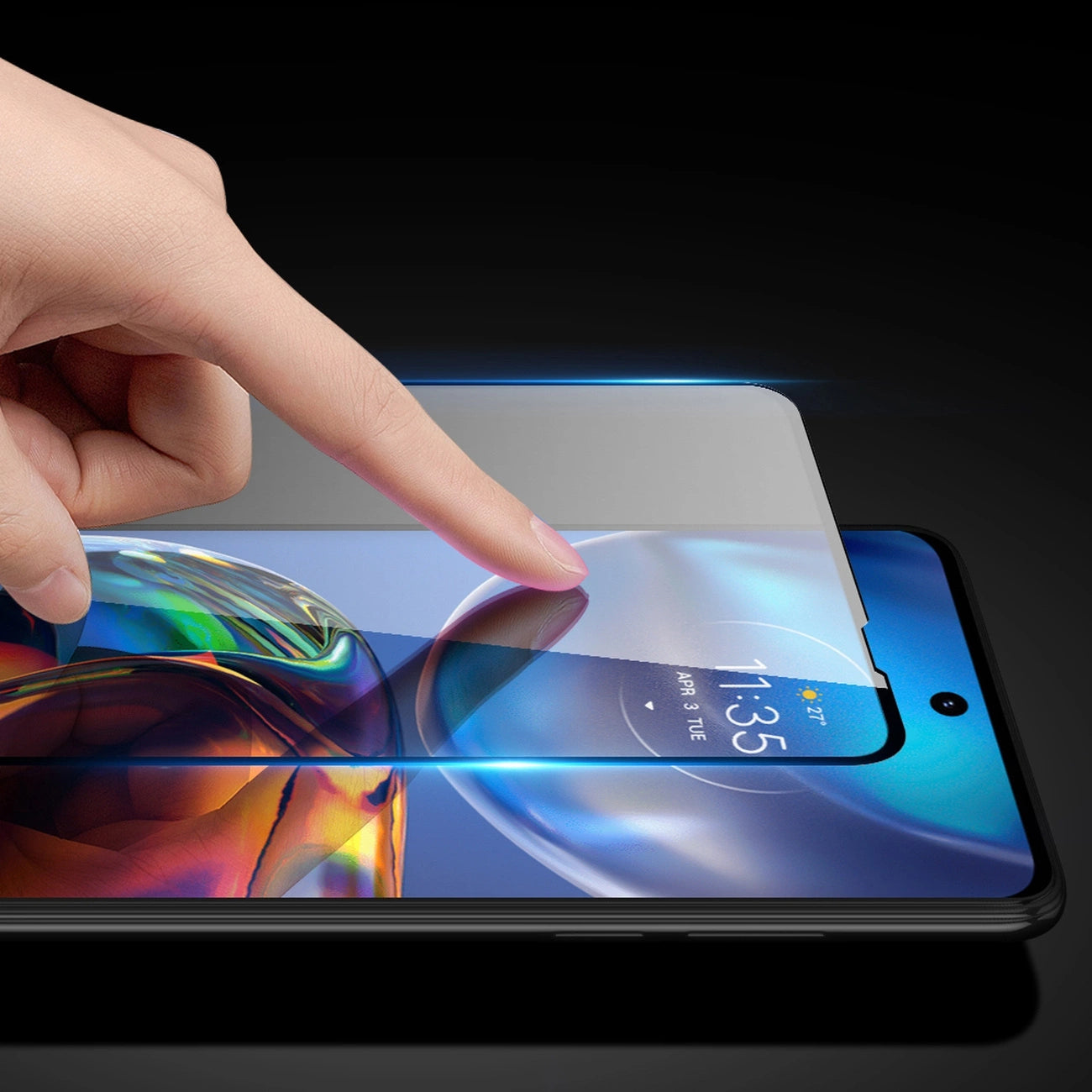 Dux Ducis 10D Tempered Glass 9H full screen tempered glass with frame Motorola Moto E32 black (case friendly)_8