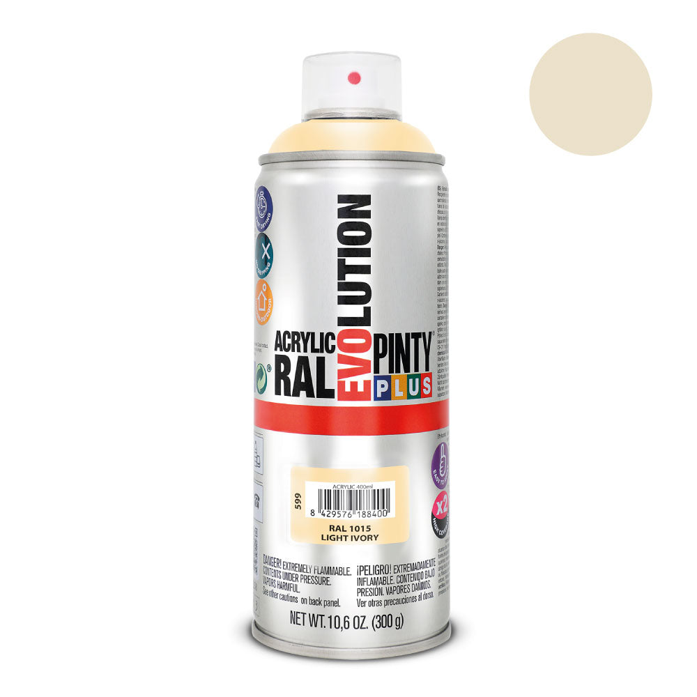 Pintura em spray pintyplus evolution 520 cc ral 1015 marfim claro_0