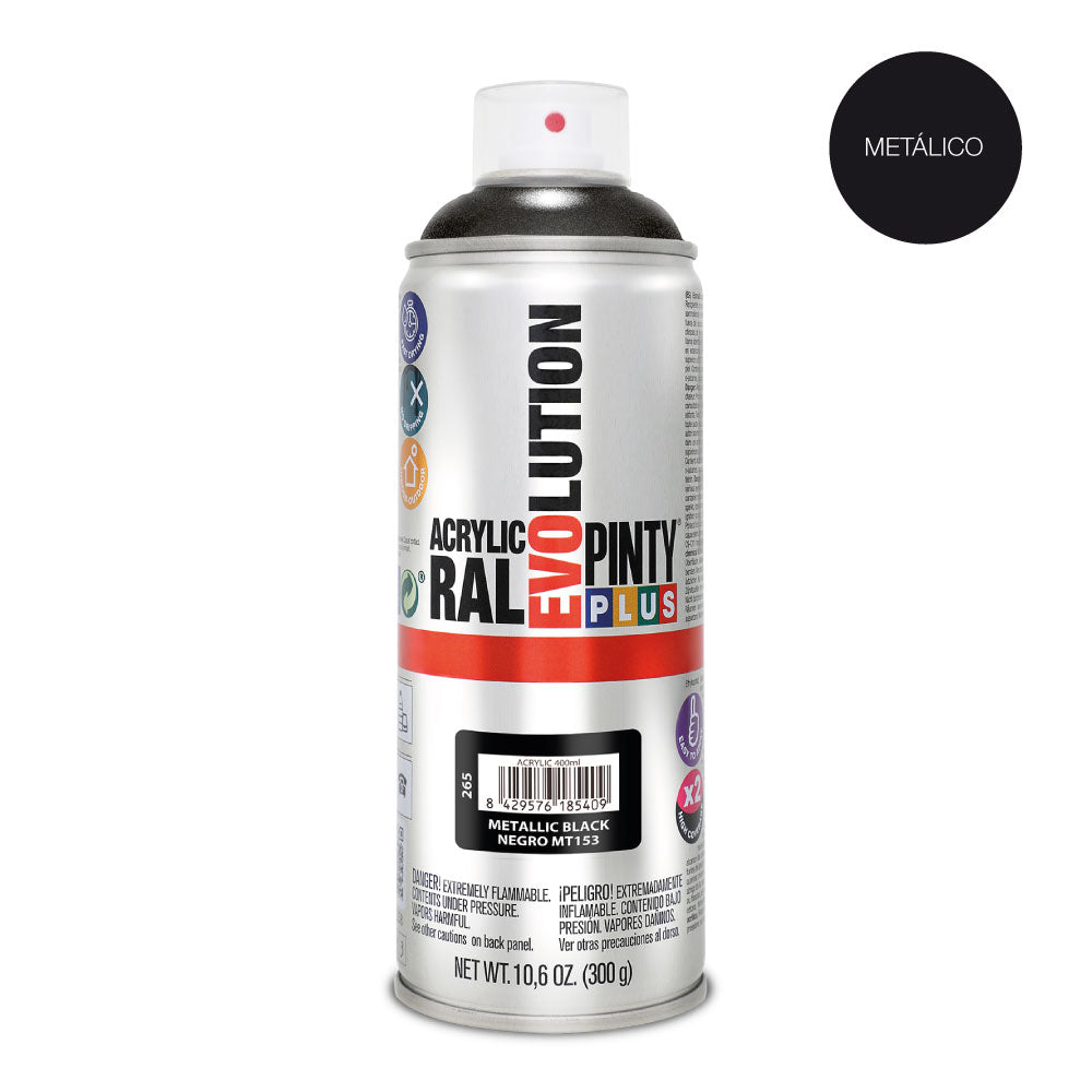 Pintura em spray pintyplus evolution metalizada 520cc preto mt153_0