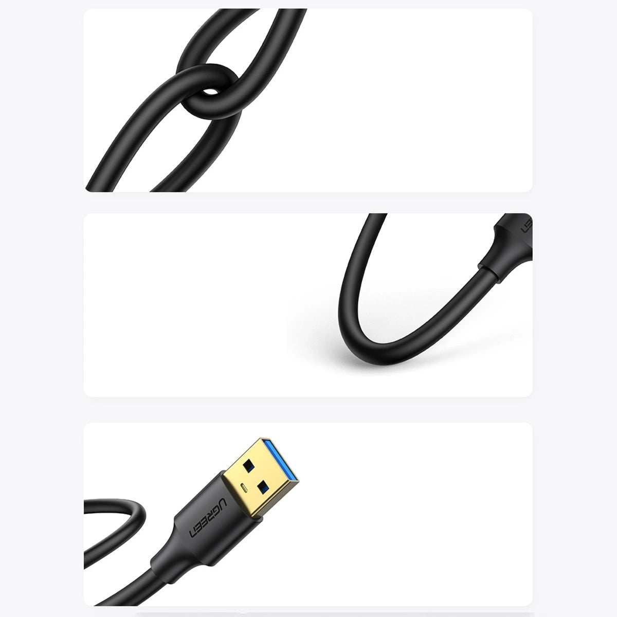 Ugreen US128 90576 USB-A 3.0 / USB-A 3.0 5Gb/s cable 3m - black_7
