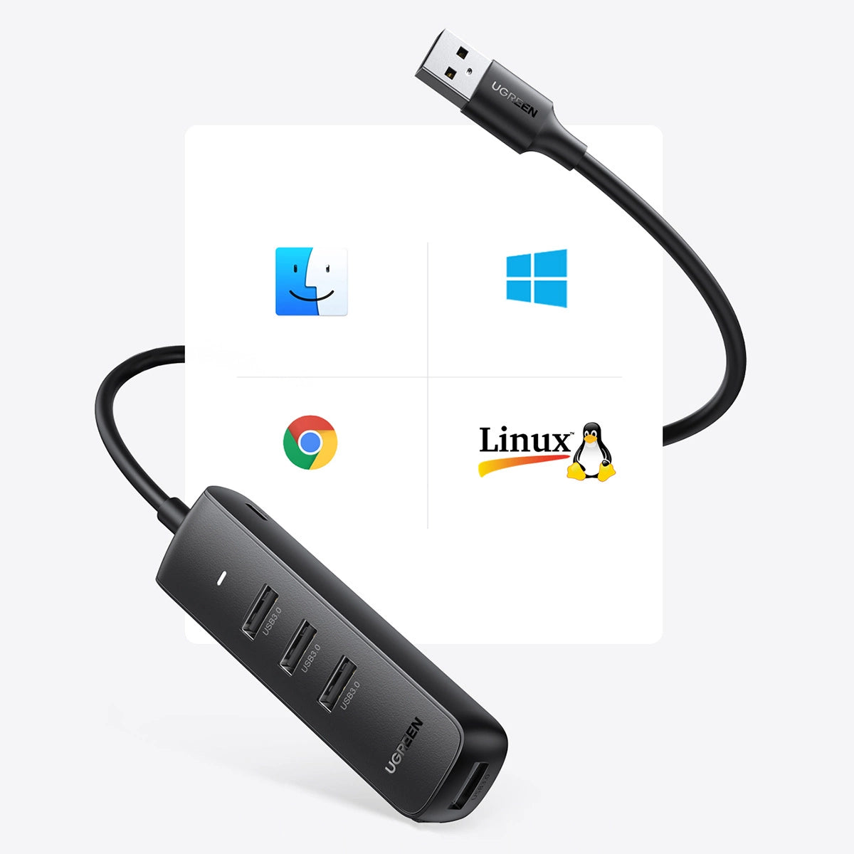 Ugreen HUB USB Type A splitter - 4x USB 3.2 Gen 1 black (CM416 80657)_3