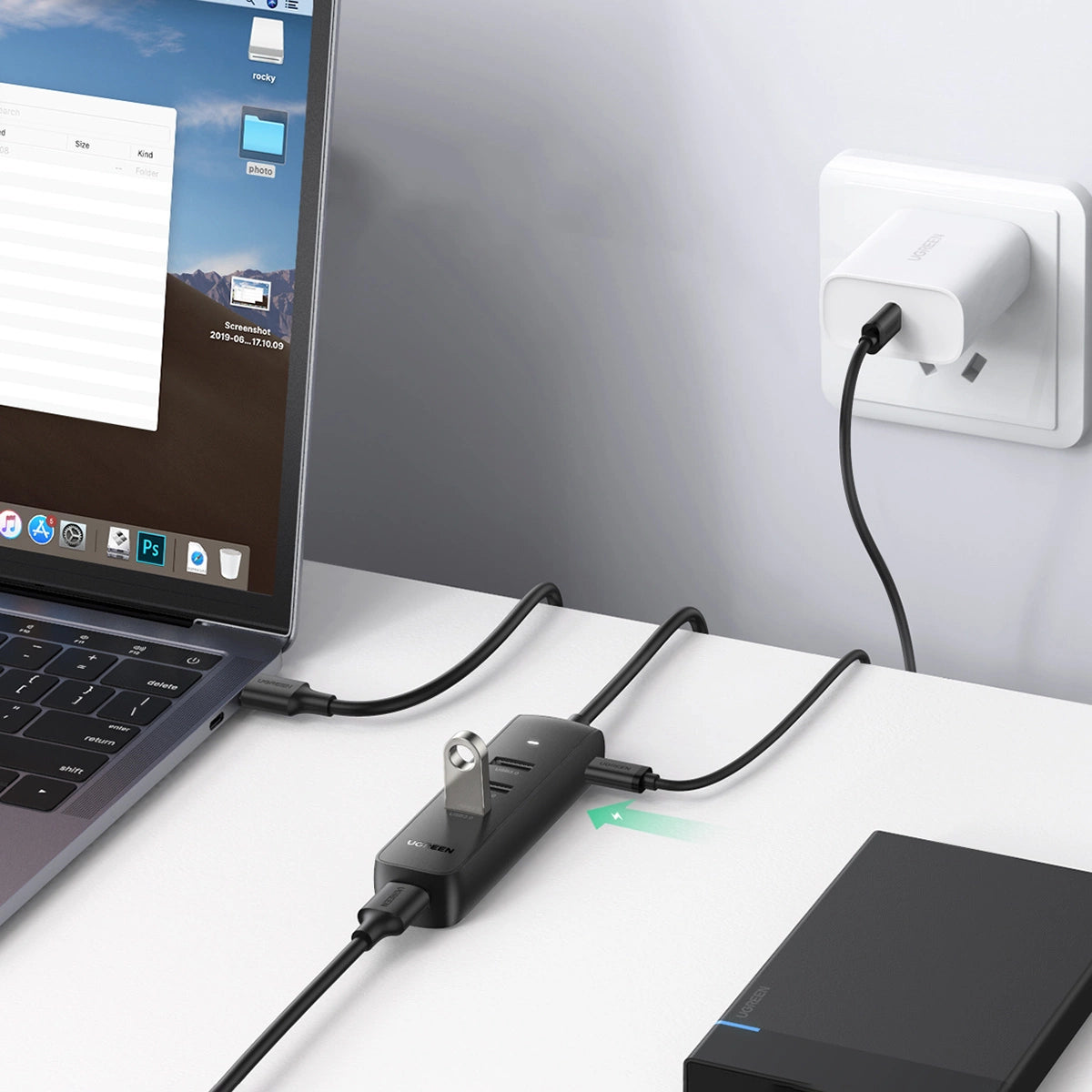 Ugreen HUB USB Type A splitter - 4x USB 3.2 Gen 1 black (CM416 80657)_1