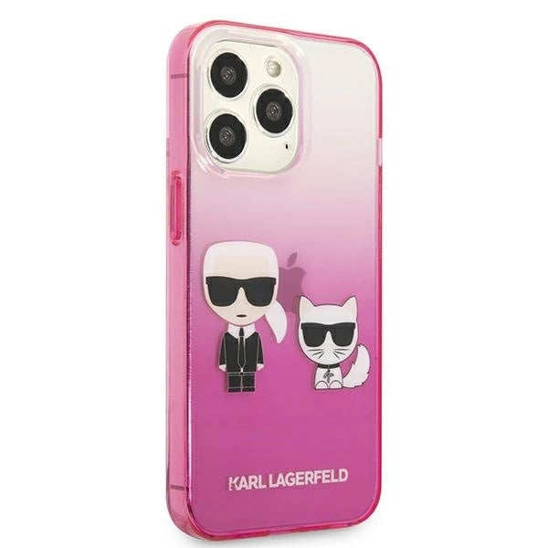 Karl Lagerfeld KLHCP13LTGKCP iPhone 13 Pro / 13 6,1" hardcase różowy/pink Gradient Ikonik Karl & Choupette_3