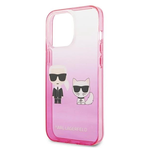 Karl Lagerfeld KLHCP13LTGKCP iPhone 13 Pro / 13 6,1" hardcase różowy/pink Gradient Ikonik Karl & Choupette_5